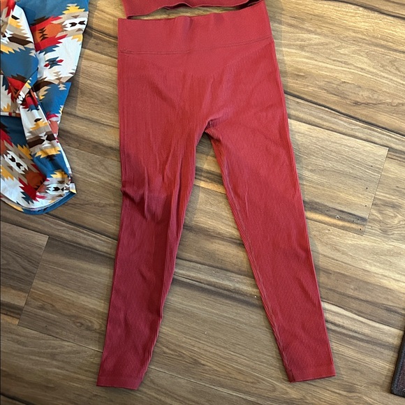 Red Two-Piece Set with Colorful Patterned Top - Picture 6 of 6